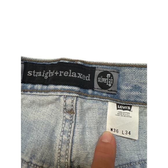 Vtg Levis Silvertab Jeans Mens Size 36x34 (33x33) Blue Straight Relaxed 90s USA - Picture 5 of 10